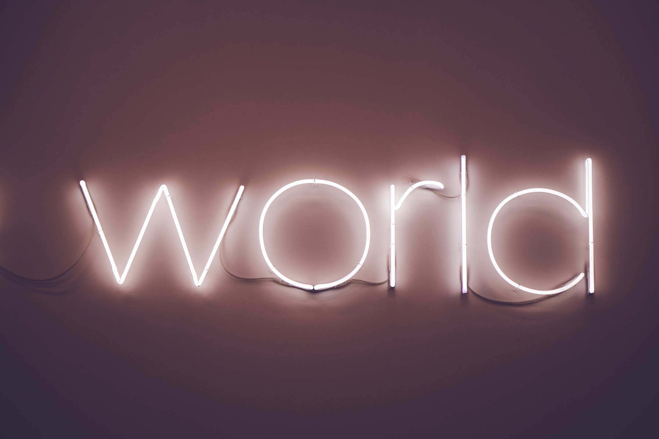 neon sign "world"